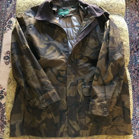 Orvis *Like New* Ripstop Camouflage Jacket XL Removable Vest